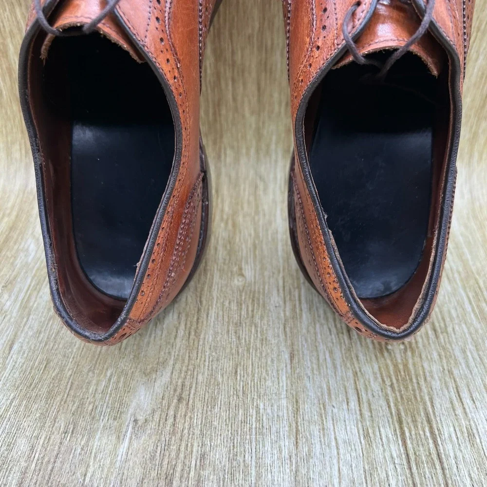 Allen Edmonds Strand Oxford Men's 11 D Walnut Brown Leather Brogue Cap Toe 1635